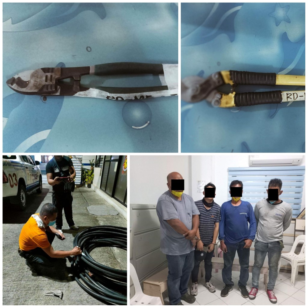 Apat na Cable Installer Arestado Matapos Mahuli sa Aktong Nagnanakaw ng&nbsp;Cable-wire
