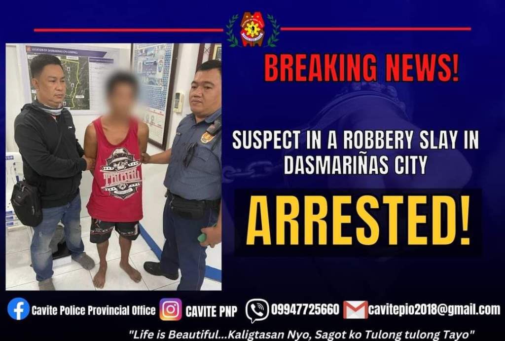 Suspect in a Robbery Slay in Dasmariñas City,&nbsp;Arrested!