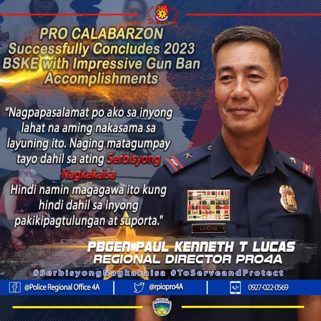 PRO CALABARZON Successfully Concludes 2023 BSKE with Impressive Gun Ban&nbsp;Accomplishments