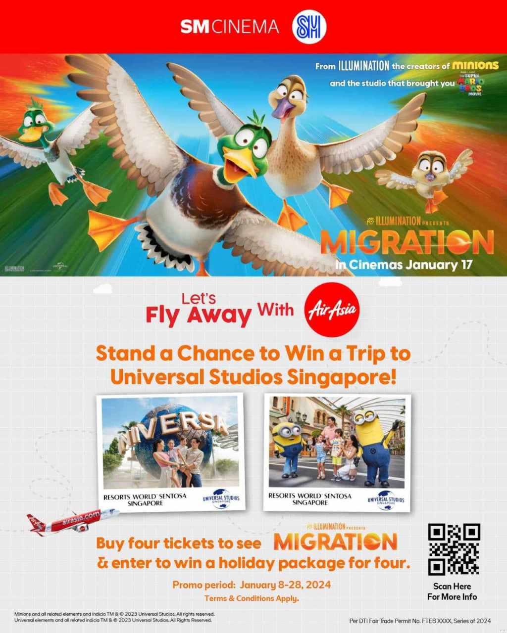 EXPERIENCE THE MOVIE ‘MIGRATION’ ON THE BIG SCREEN AND STAND A CHANCE TO WIN A SINGAPORE GETAWAY WITH AIRASIA, UNIVERSAL STUDIOS, AND SM&nbsp;CINEMA