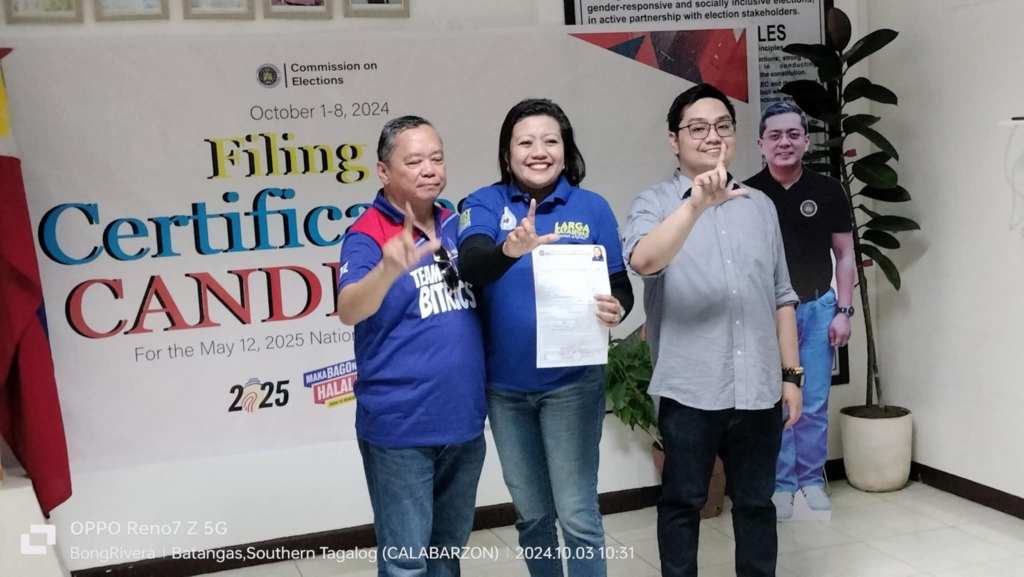 Former Mayor Noel “Bitrics” Luistro at Batangas 2nd District Congresswoman Atty. Gerville “Jinky” Luistro Naghain na ng&nbsp;COC