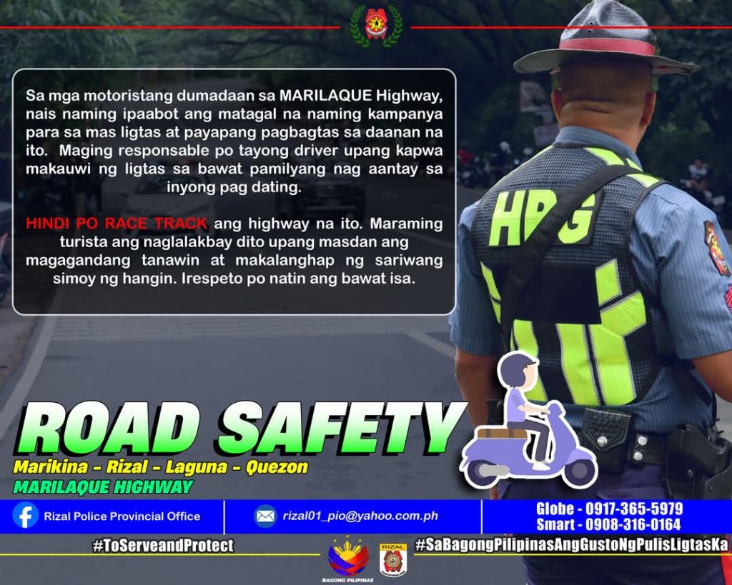PNP Reminds Motorists: MARILAQUE Highway is Not a&nbsp;Racetrack