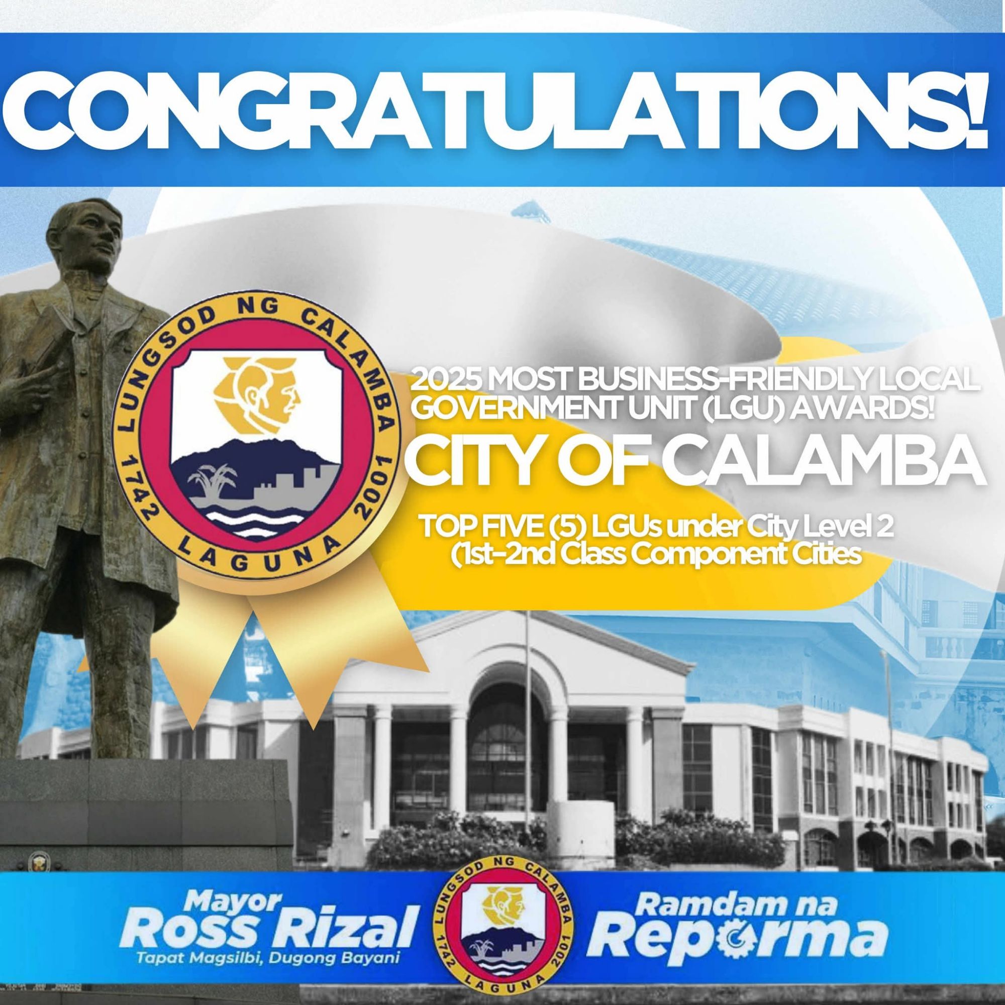 Calamboo Calamba City Named Among Top 5 Most Business-Friendly LGUs by PCCI for ...