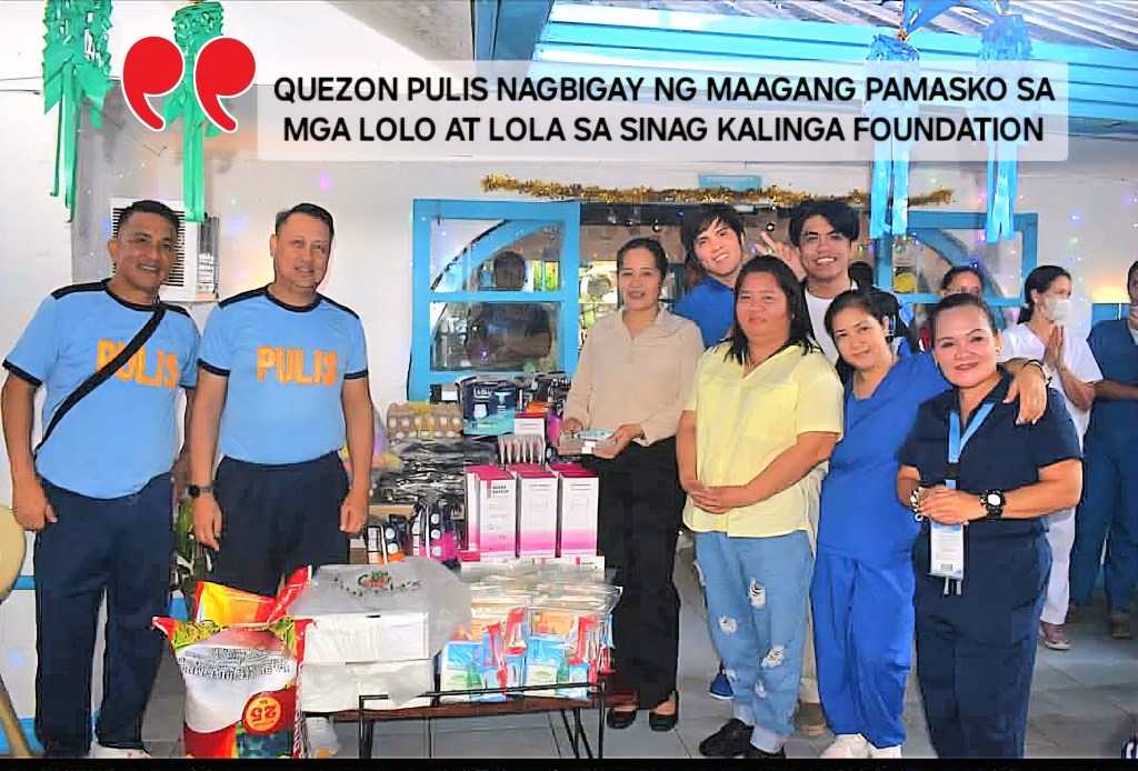 QUEZON PULIS NAGBIGAY NG MAAGANG PAMASKO SA MGA LOLO AT LOLA SA SINAG KALINGA&nbsp;FOUNDATION