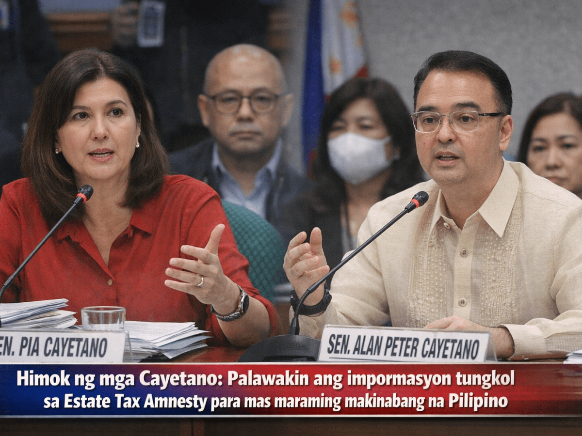 Himok ng mga Cayetano: Palawakin ang impormasyon tungkol sa Estate Tax Amnesty para mas maraming makinabang na&nbsp;Pilipino