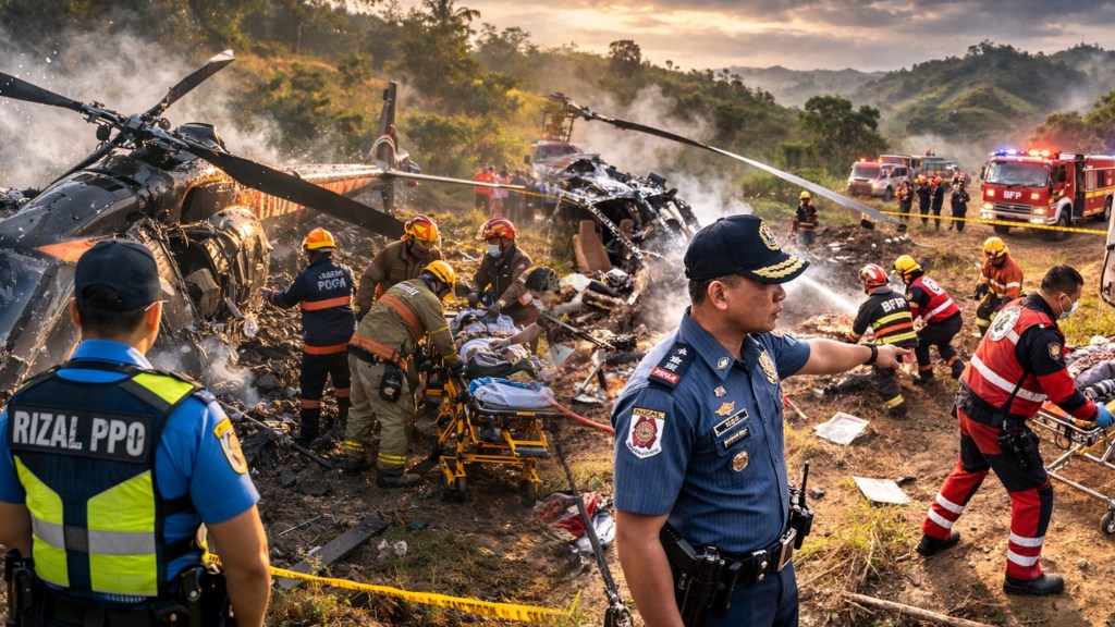 Helicopter Crash in Pililla: Five Injured, Rizal Police Chief Leads Immediate&nbsp;Response