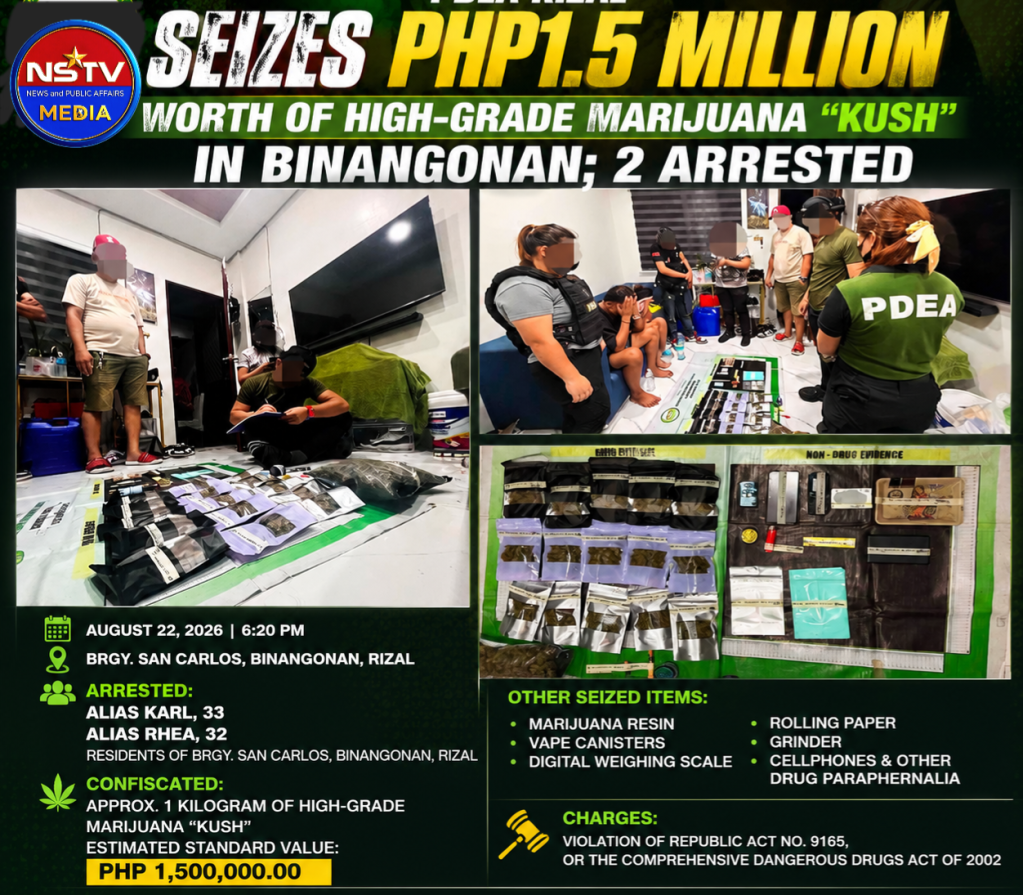 PDEA Rizal Scores in Binangonan Buy-Bust, Seizes ₱1.5M Worth of&nbsp;Kush