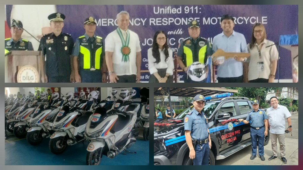 30 UNIT NG UNIFIED 911 EMERGENCY RESPONSE MOTORCYCLES PORMAL NG IPINAMAHAGI NG DILG SA QUEZON&nbsp;PULIS