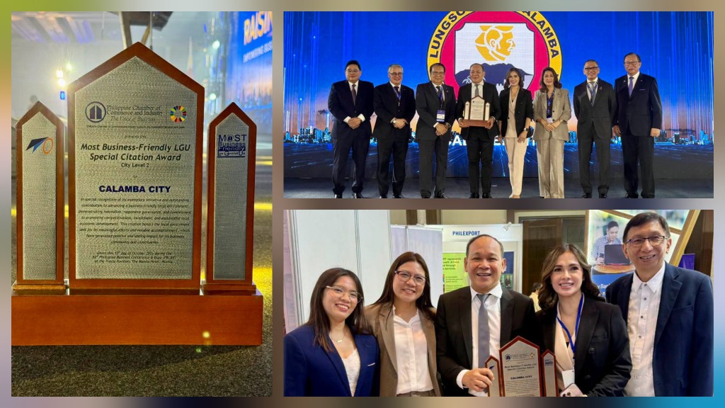 Calamba City Named Most Business-Friendly LGU with Special Citation Under Mayor Ross Rizal’s&nbsp;Leadership